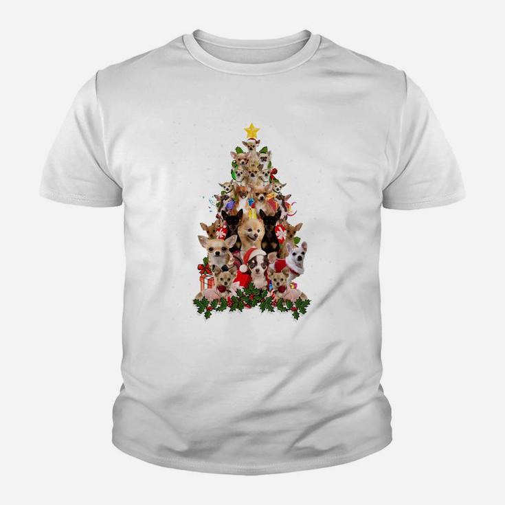 Chihuahua Christmas Tree Xmas Gift For Chihuahua Dogs Lover Youth T-shirt