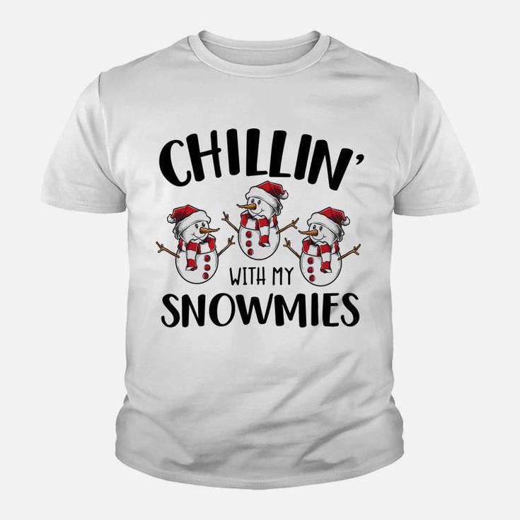 Chillin' With My Snowmies Xmas Snowman Gift Sweatshirt Youth T-shirt