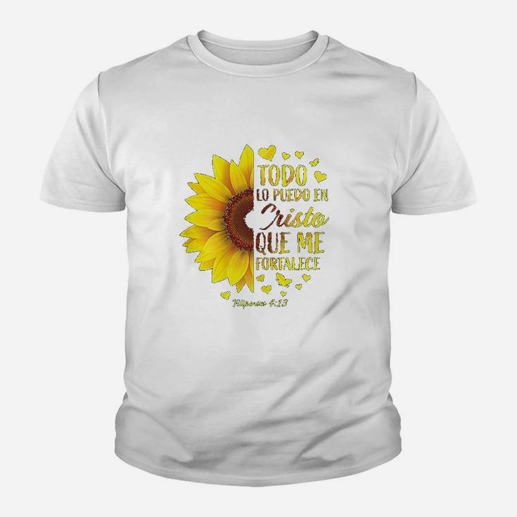 Christian Spanish Gift Women Religious Verse Sunflower Youth T-shirt