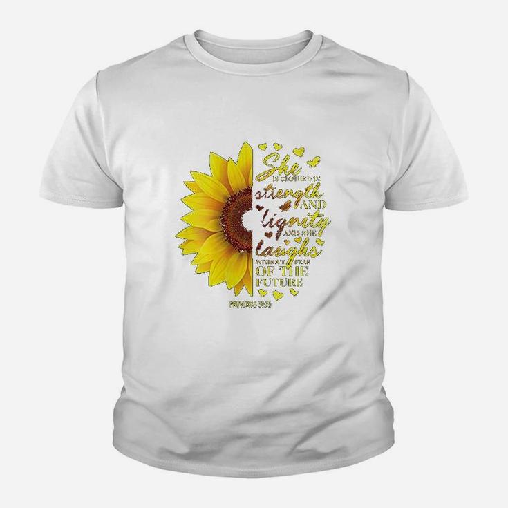 Christian Verse Sunflower Scripture Religious Gift Her Youth T-shirt