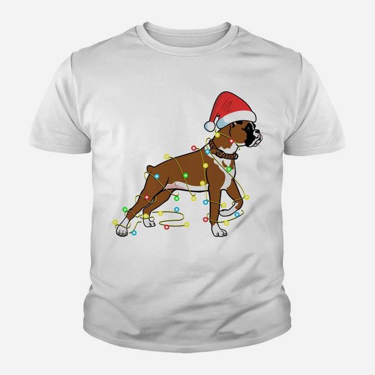 Christmas Lights Boxer Dog Lover Funny Gift Youth T-shirt