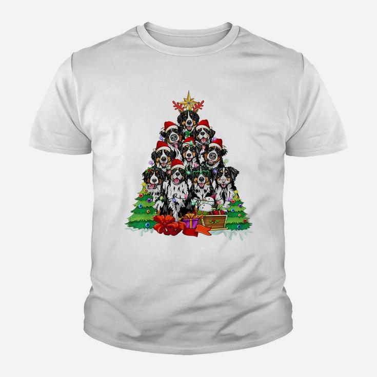 Christmas Pajama Bernese Mountain Tree Xmas For Dog Dad Mom Youth T-shirt