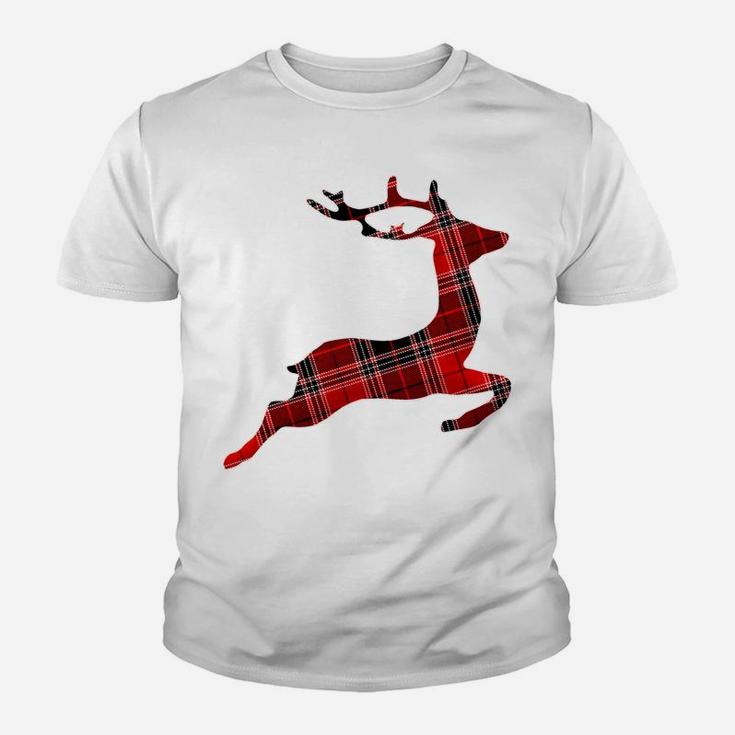 Christmas Red & Black Buffalo Plaid Reindeer Deer Sweatshirt Youth T-shirt