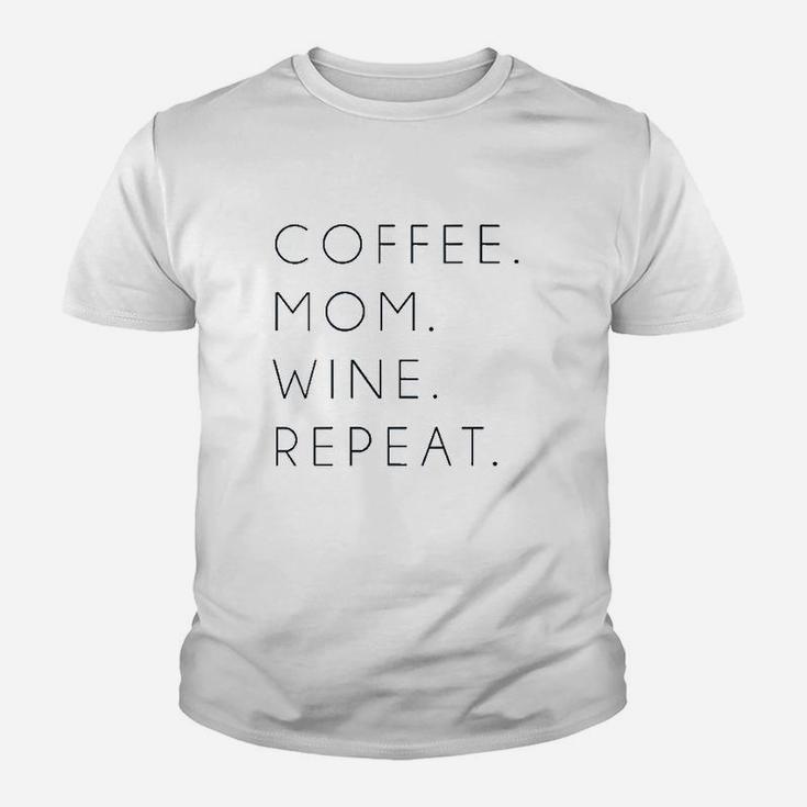 Coffee Mom Wine Repeat Youth T-shirt