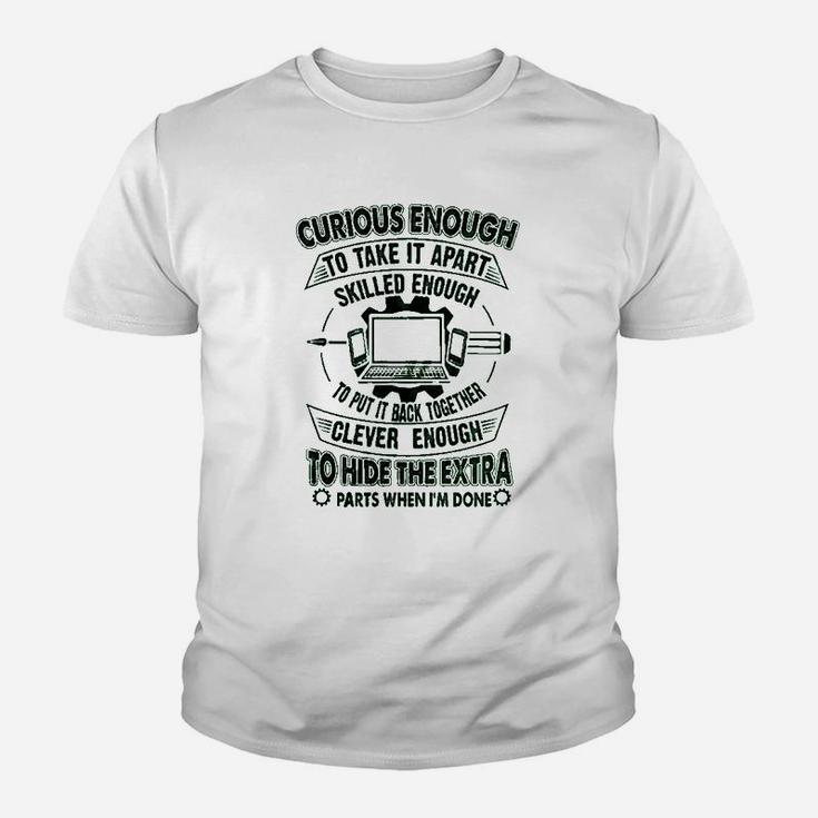 Computer Repair Funny Curious Enough Technician Software Engineer Computer Youth T-shirt