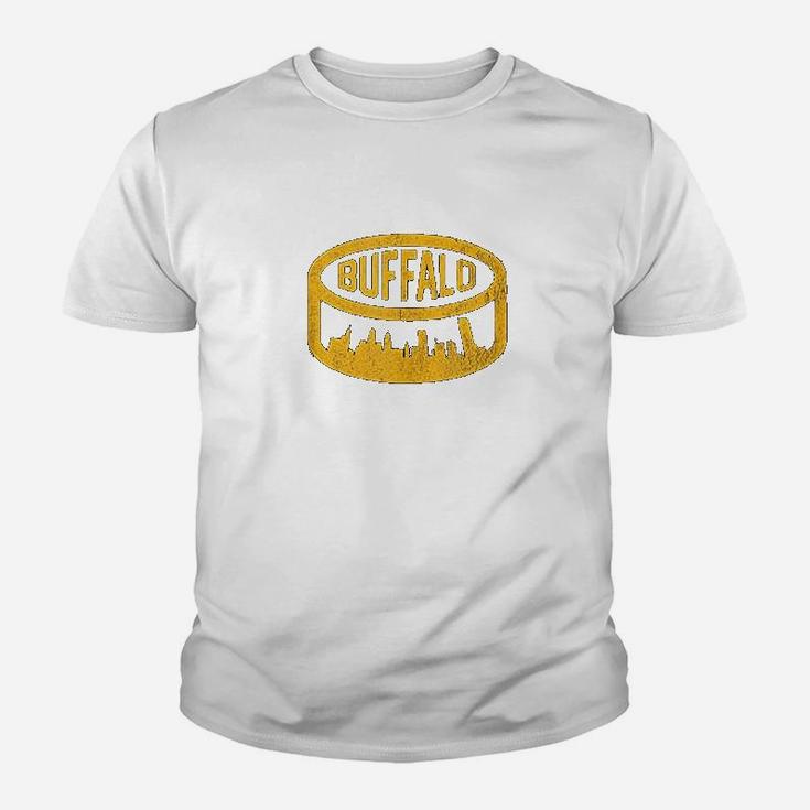 Cool Buffalo Hockey Puck City Skyline Youth T-shirt