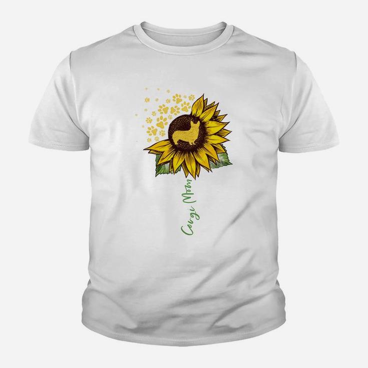 Corgi Mom Sunflower Corgi Lover Gifts Dog Mom Mama Youth T-shirt