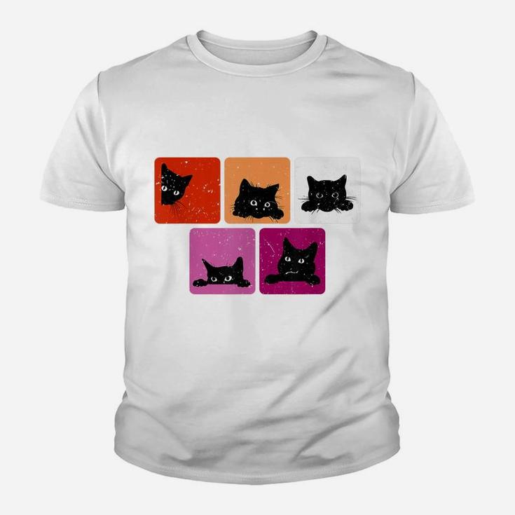 Cute Black Cat Lesbian Pride Cat Lovers Youth T-shirt