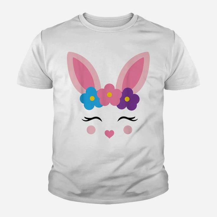 Cute Easter Bunny Face Flower Crown Toddler Holiday Costume Youth T-shirt