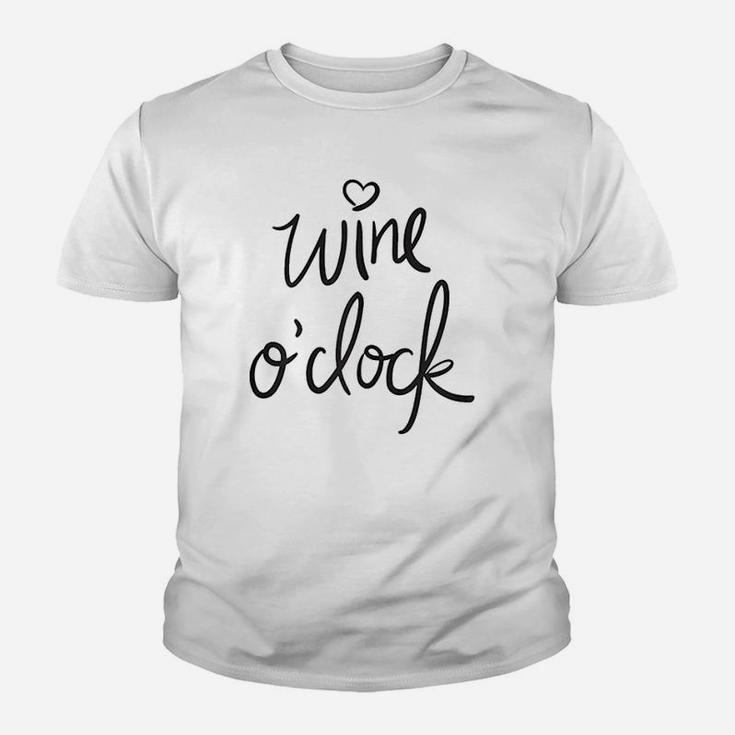 Cute Funny Wine Oclock Quote Great For Holiday Gift Youth T-shirt