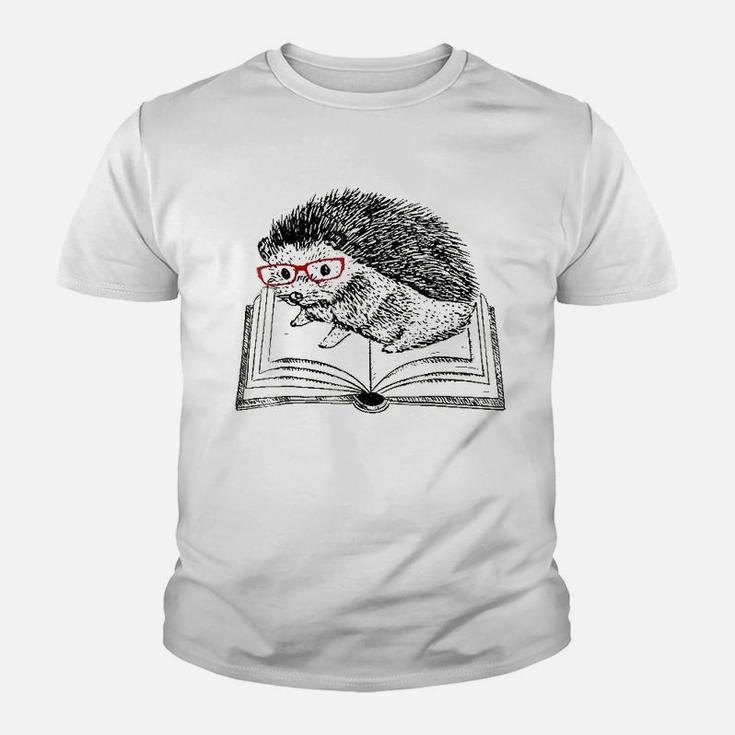 Cute Hedgehog Book Nerd Youth T-shirt