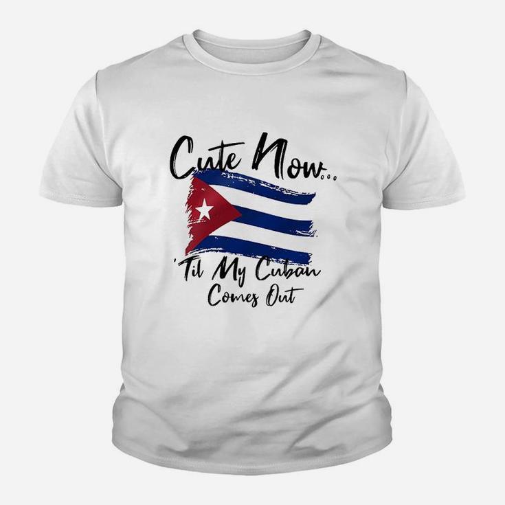 Cute Now Ladies Cuba Til My Cuban Comes Out White Youth T-shirt