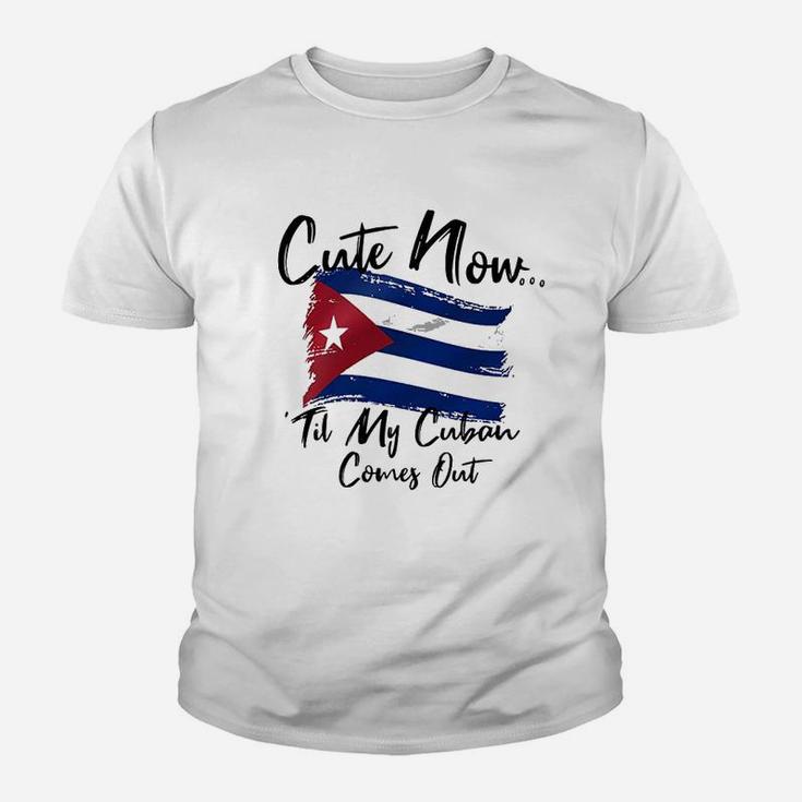 Cute Now Ladies Cuba Til My Cuban Comes Out Youth T-shirt