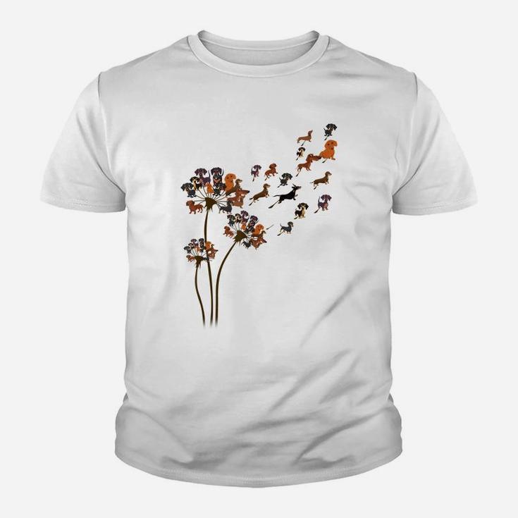 Dachshund Dog Dandelion Flower Funny Animal Lovers Men Women Youth T-shirt