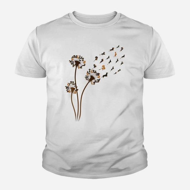 Dachshund Flower Fly Dandelion Funny Cute Dog Lover Youth T-shirt