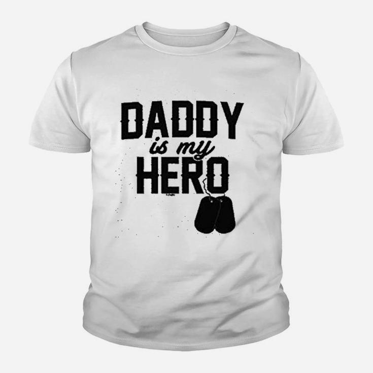 Daddy Is My Hero  Military Dog Tags Youth T-shirt