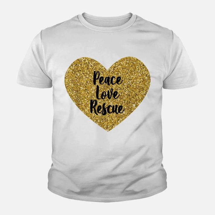 Dog Lover Peace Love Rescue Dog Mom Youth T-shirt