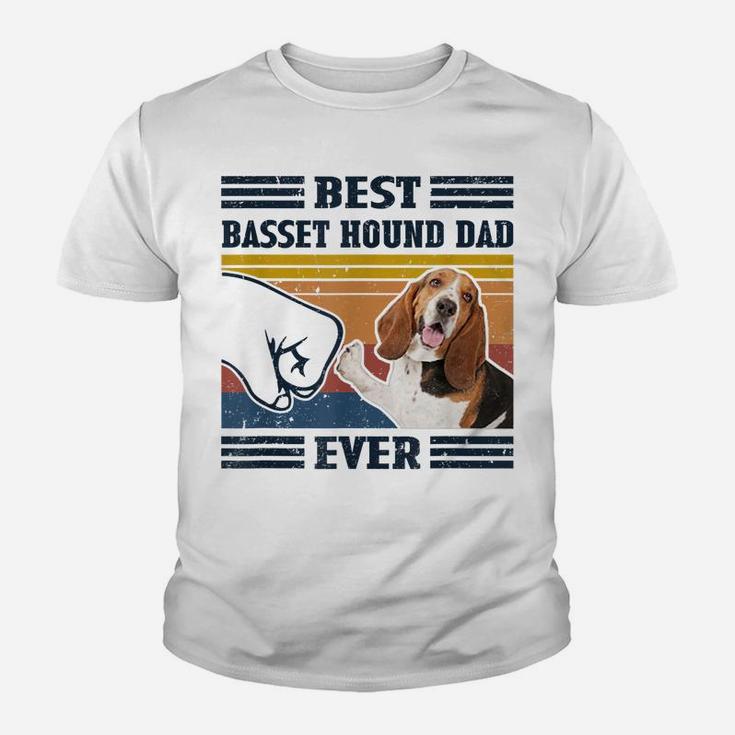 Dog Vintage Best Basset Hound Dad Dad Ever Father's Day Youth T-shirt