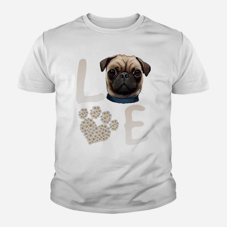 Dogs 365 Love Pug Dog Paw Pet Rescue Youth T-shirt