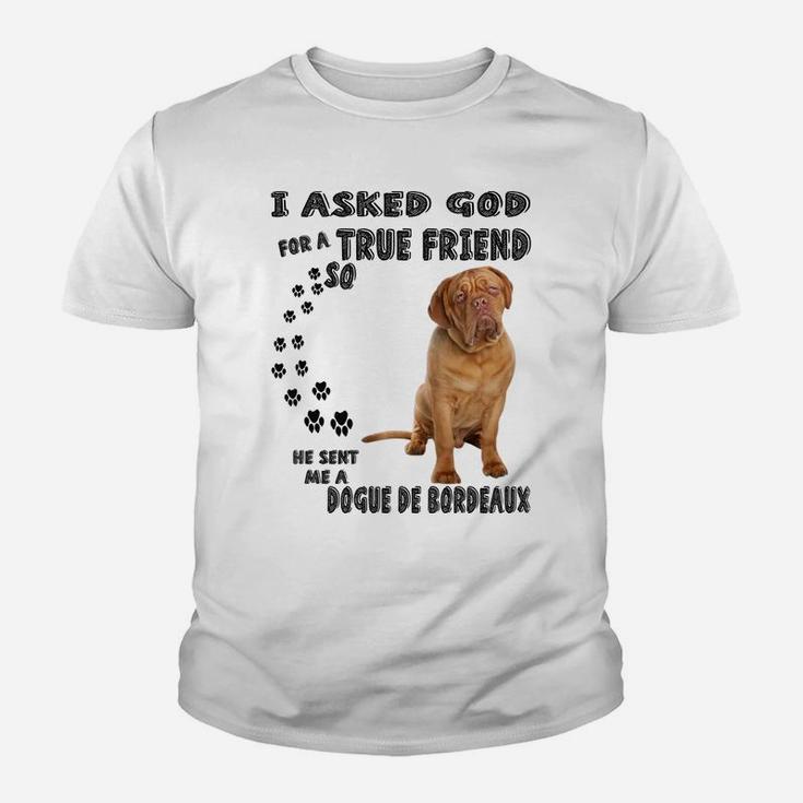 Dogue De Bordeaux Quote Mom Dad Print, French Mastiff Dog Youth T-shirt