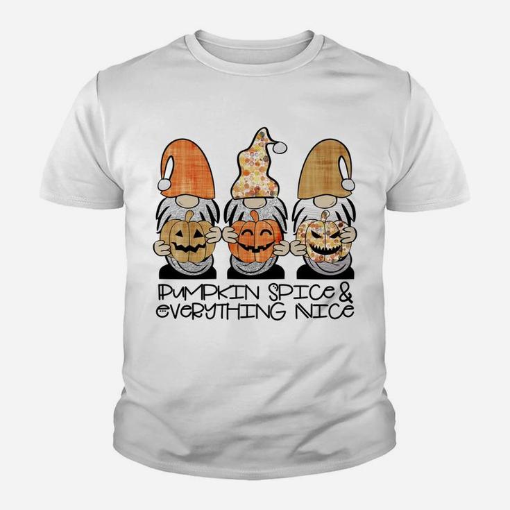 Fall Gnomes Pumpkin Spice & Everything Nice Cute Gnome Gift Youth T-shirt