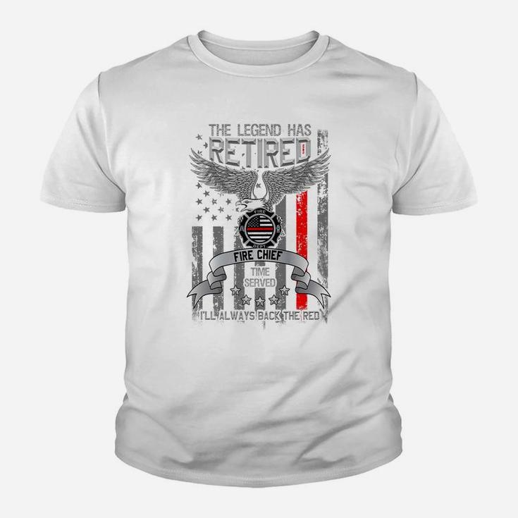 Firefighter Retirement Thin Red Line Retired Legend Gift Youth T-shirt