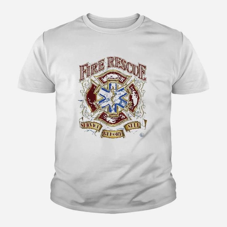 Firefighterdistressed Double Flagged Brotherhood Youth T-shirt