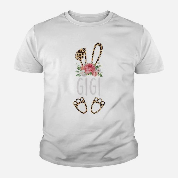 Floral Leopard Gigi Bunny Gift Happy Easter Mother's Day Youth T-shirt