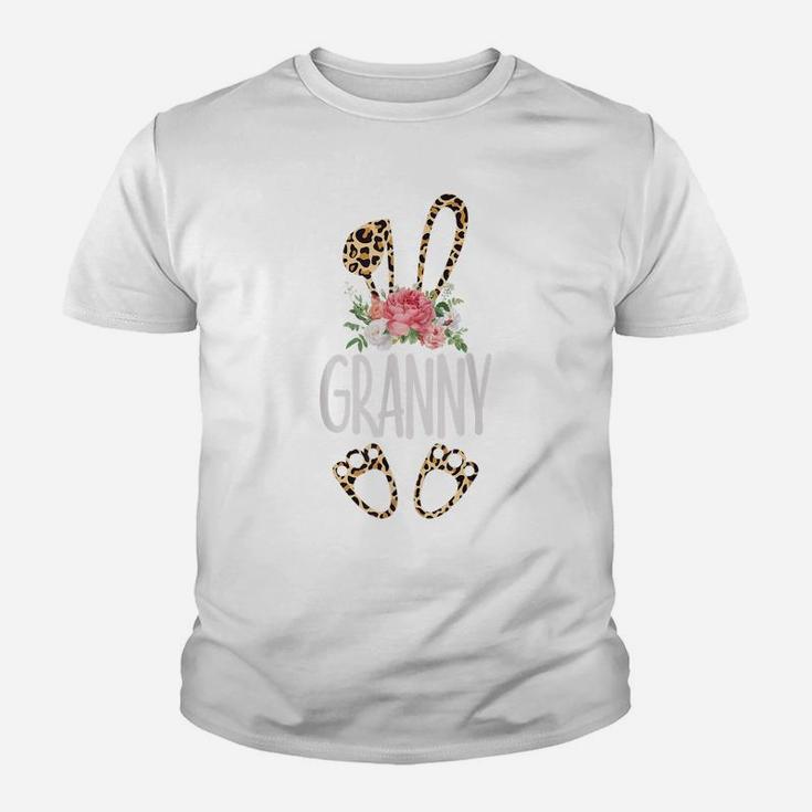 Floral Leopard Granny Bunny Gift Happy Easter Mother's Day Youth T-shirt