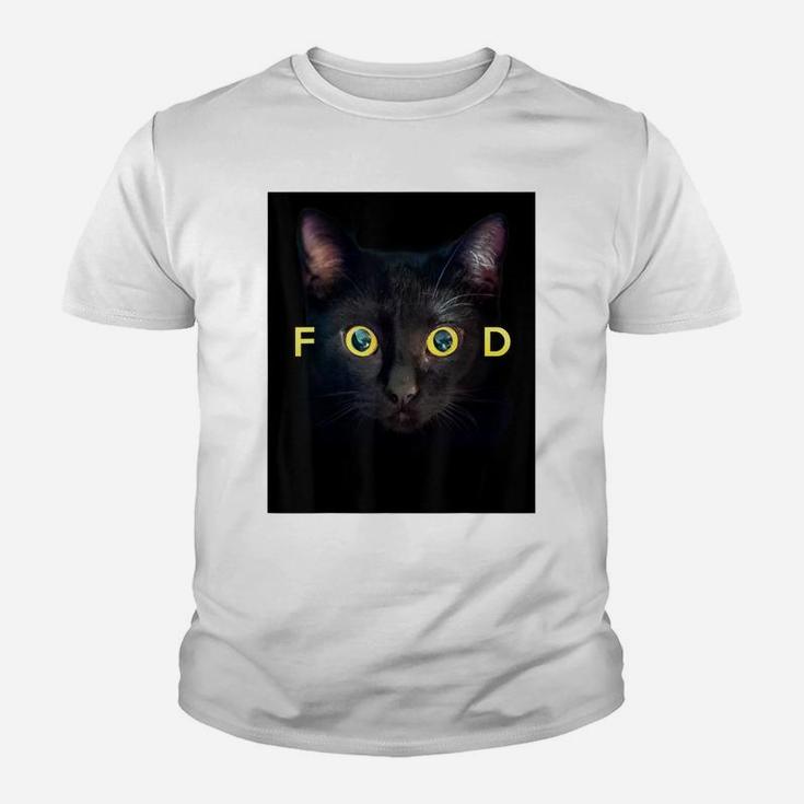 Food Black Cat Face Yellow Eyes Cats Lovers Gifts Men Women Youth T-shirt