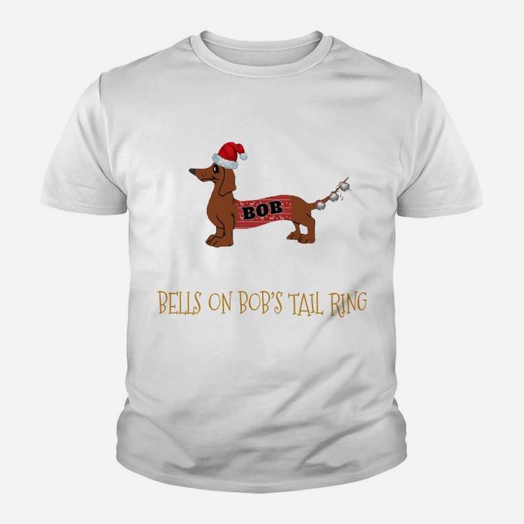 Funny Bells On Bob's Tail Sarcastic Christmas Pun Shirt Gif Youth T-shirt