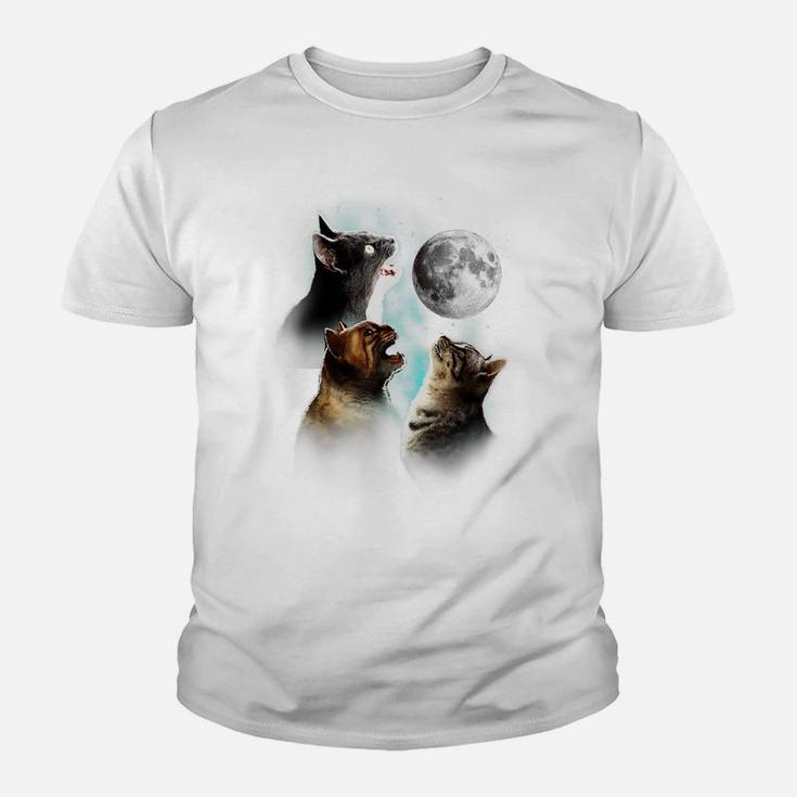 Funny Cat Tshirt, Cats Meowling At Moon Shirt, Cat Lover Youth T-shirt