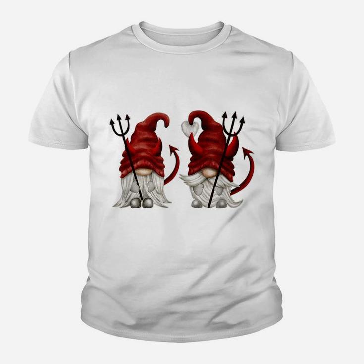 Funny Gnomes With Devil Horns - Cute Gnomies - Fun Youth T-shirt