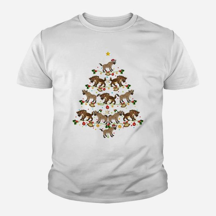 Funny Hyena Xmas Tree Gift Santa Hat Hyena Christmas Sweatshirt Youth T-shirt