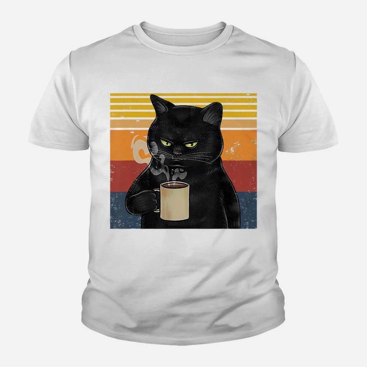 Funny I Like Coffee My Cat And Maybe 3 People Cat Lover Gift Youth T-shirt