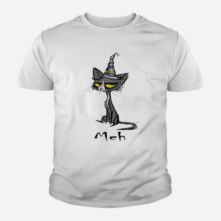 Funny Meh Cat For Cat Lovers Raglan Baseball Tee Youth T-shirt