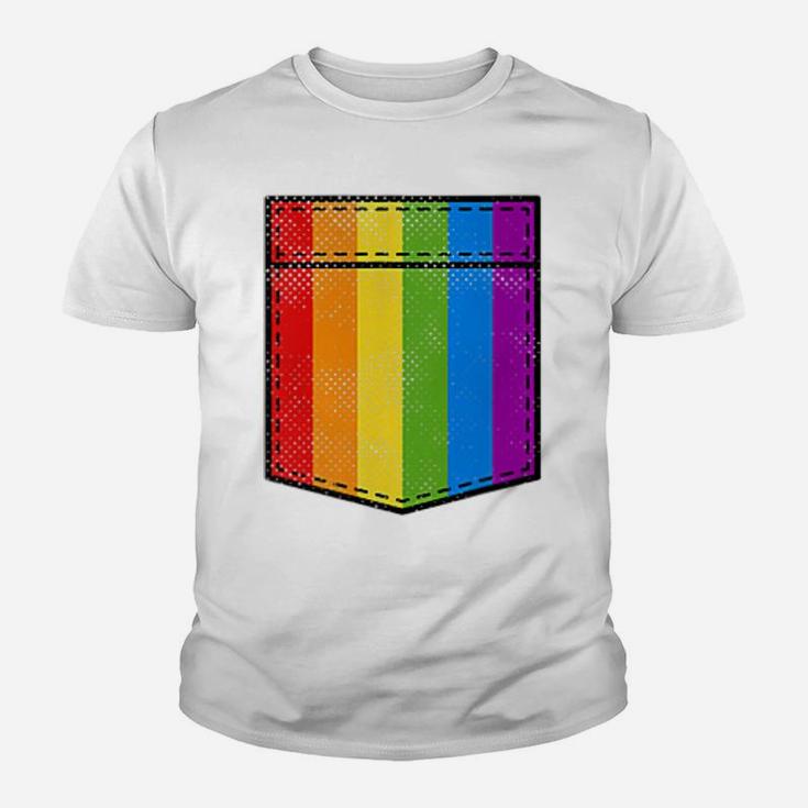 Gay Pride Rainbow Pocket T Shirt Lgbt Pride Gift Youth T-shirt