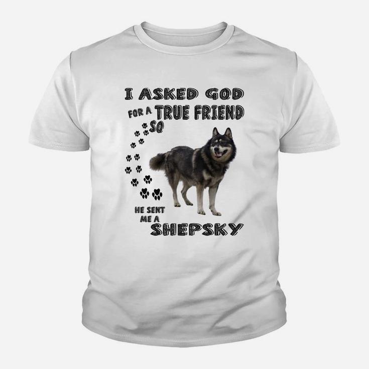 Gerberian Shepsky Quote Mom Dad Art, Cute German Husky Dog Sweatshirt Youth T-shirt