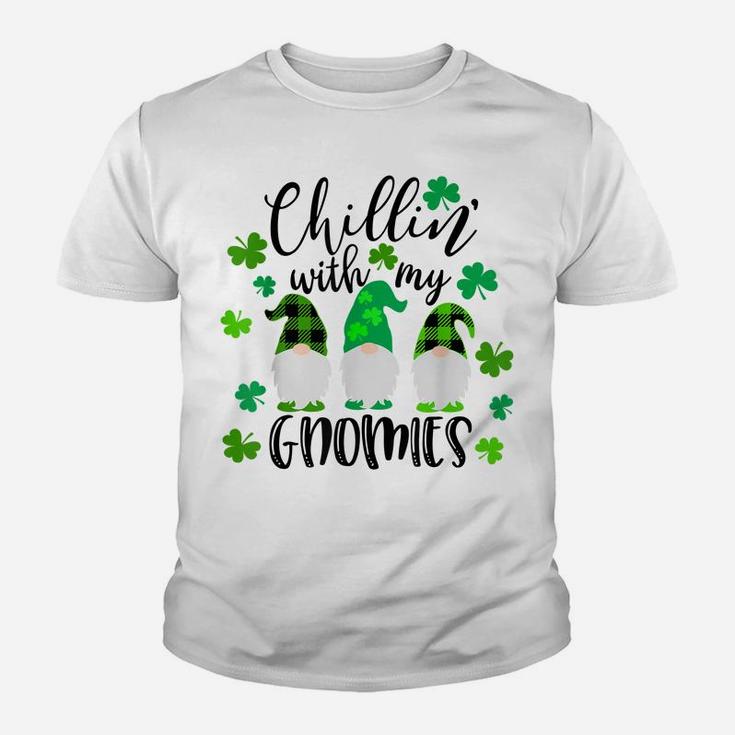 Gnome T Shirt Chillin With My Gnomies Womens St Patricks Day Youth T-shirt