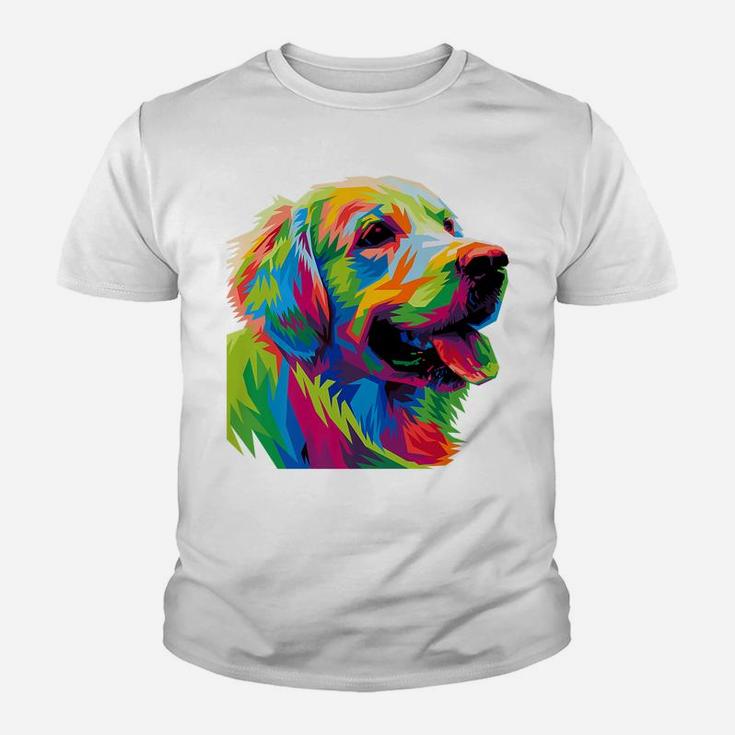 Golden Retriever Mama Colorful Art Dog Dad Pet Youth T-shirt