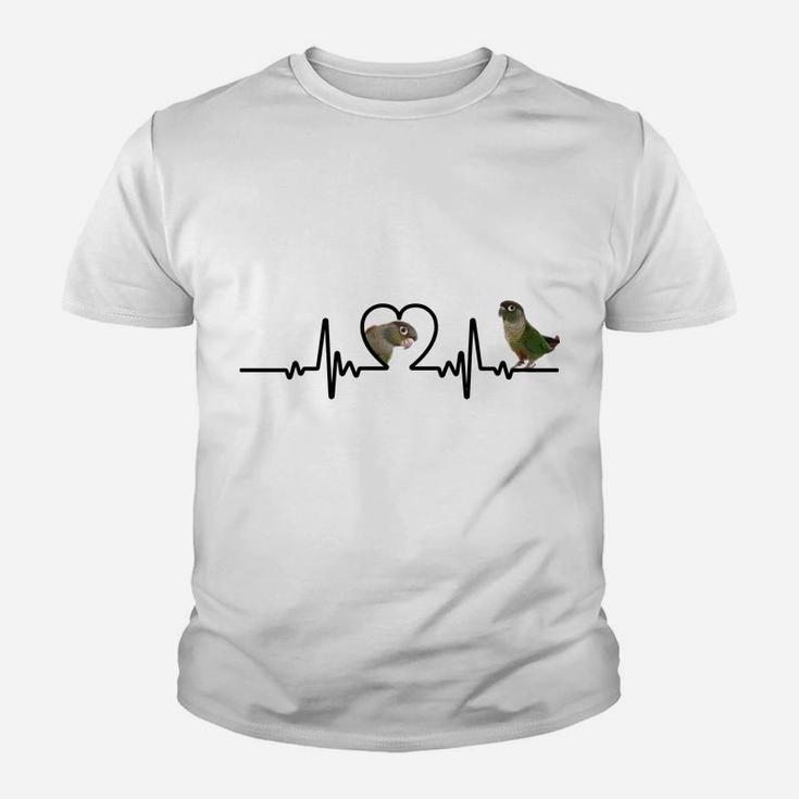 Green Cheek Conure Apparel, Heart Beat Parrot Bird Youth T-shirt
