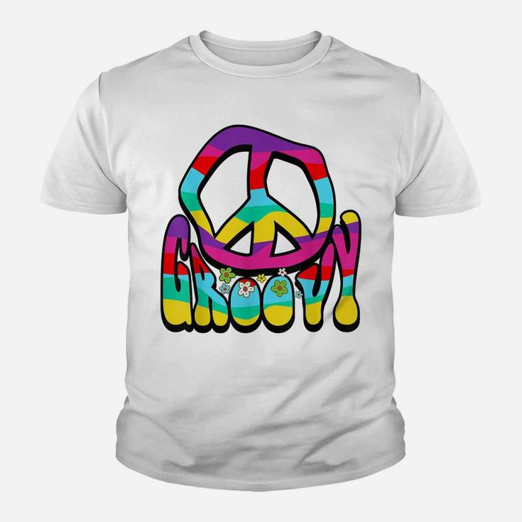 Groovy Hippie 60S 70S Peace Sign Symbol 1970S Flower Power Youth T-shirt