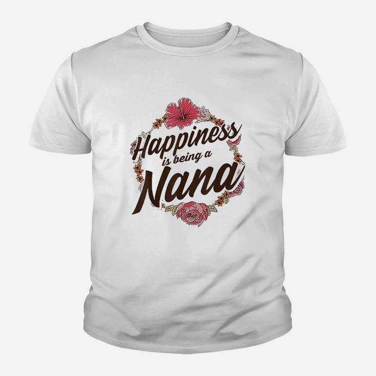 Happiness Is Being A Nana Cute Floral Mothers Day Gift Youth T-shirt