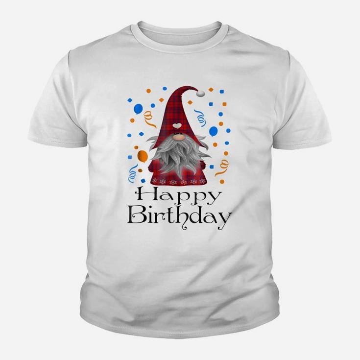 Happy Birthday Gnome Plaid T Shirt Cute Party Gifts Youth T-shirt