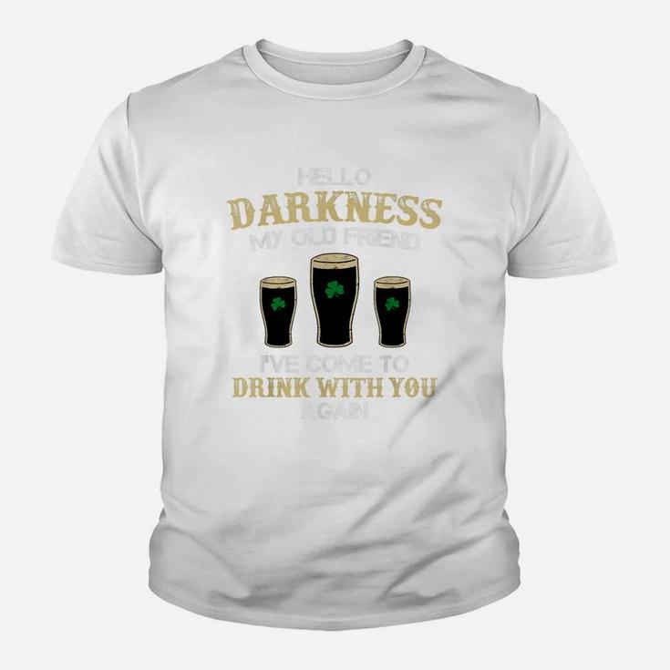 Hello Darkness My Old Friend Irish Shamrock Beer DayShirt Youth T-shirt