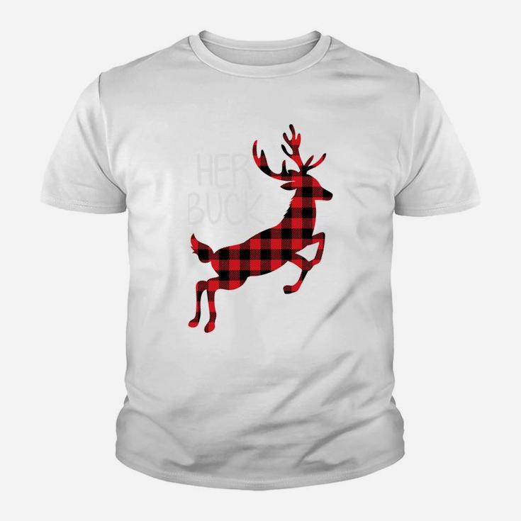 Her Buck Red Plaid Family Matching Christmas Pajamas Youth T-shirt