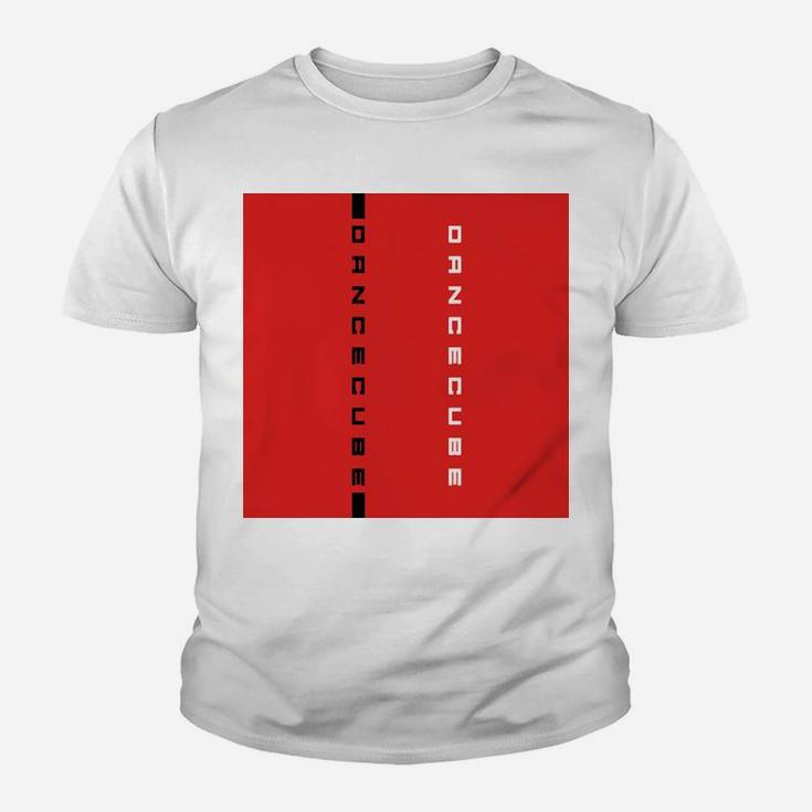 Herren Kinder Tshirt DanceCube Design in Rot und Weiß, Grafikdruck