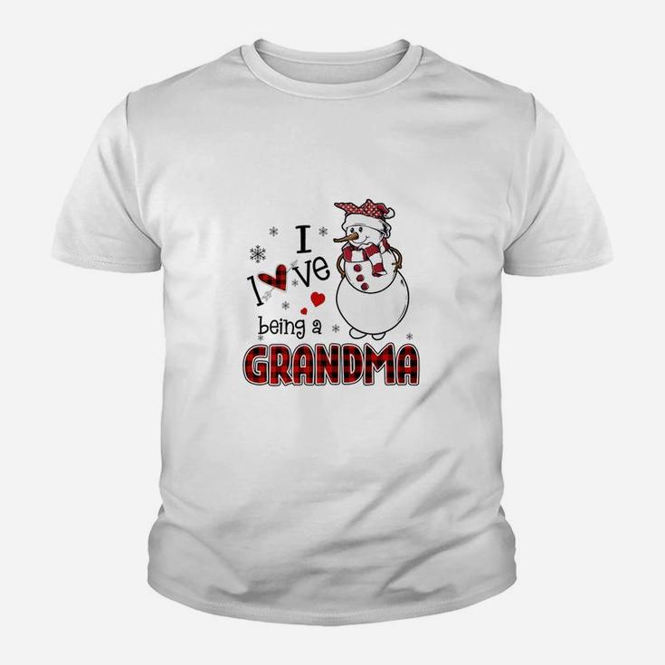 I Love Being A Grandma Snowman - Christmas Gift Youth T-shirt