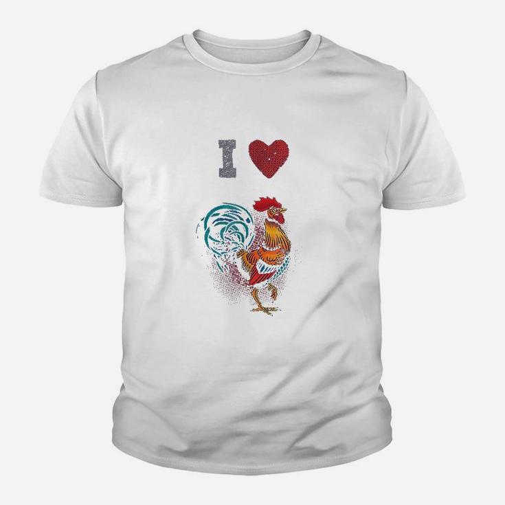 I Love Heart Chickens Youth T-shirt