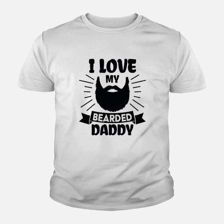 I Love My Bearded Daddy With Beard Silhouette Youth T-shirt